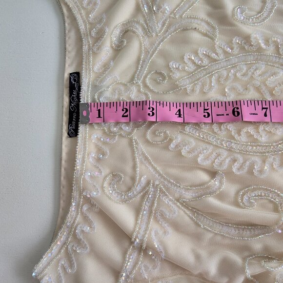 Pisarro Nights Beaded Cocktail/ Wedding/Holiday  Dress Size 6 - Picture 5 of 15